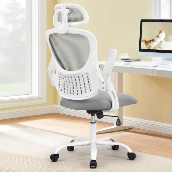 JHK Ergonomic Office Chair – Executive Mesh Swivel Chair with Armrests & Wheels