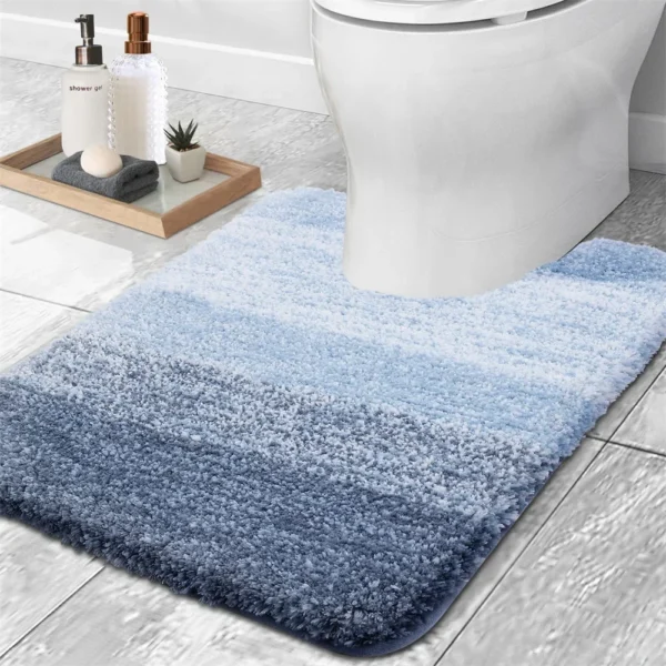 Olanly Luxury Bath Mat – Available in U-Shaped and Rectangular Designs! Extra Soft and Absorbent Microfiber Bathroom Rugs