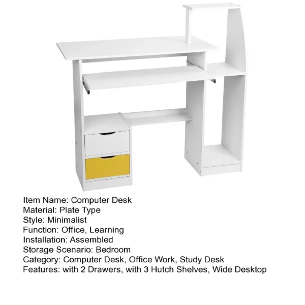 Modern Computer Desk with Hutch & Storage – Stylish & Functional Workstation - Image 7