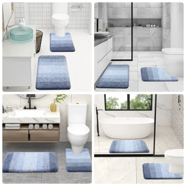 Olanly Luxury Bath Mat – Available in U-Shaped and Rectangular Designs! Extra Soft and Absorbent Microfiber Bathroom Rugs - Image 6