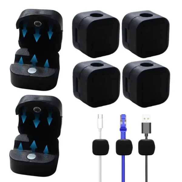 6PCS Magnetic Cable Organizer – Desktop Wire Holder & Cord Management Clips - Image 3