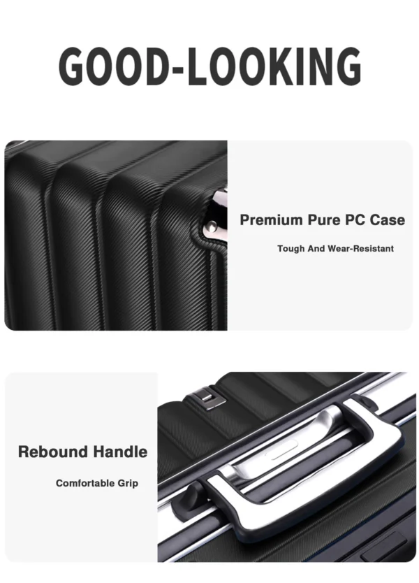 YYW Aluminum Frame Spinner Carry-On – 20” Secure Travel Suitcase - Image 11