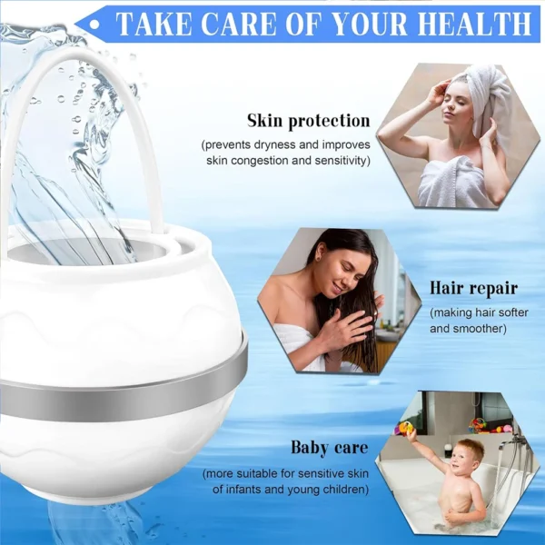 Meksco PureBath Chlorine Filter Ball – Bathtub Water Filter for Softer, Healthier Skin - Image 2